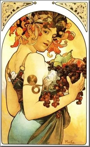  Les Fruits  est l'oeuvre d'un peintre et affichiste,  l'origine du style Art Nouveau. Il s'agit de :