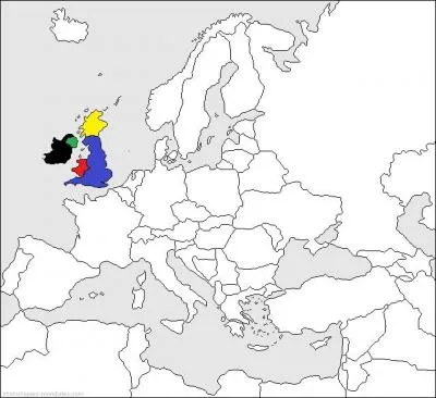 La petite partie en verte c'est L'Irlande du Nord (qui a pour capitale Belfast) est aussi appel