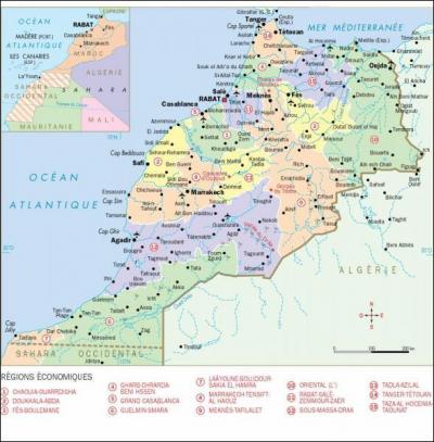 En combien de circonscriptions est dcompos le Maroc? (voir la carte)