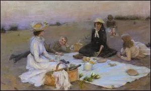 Pique-nique dans les dunes.