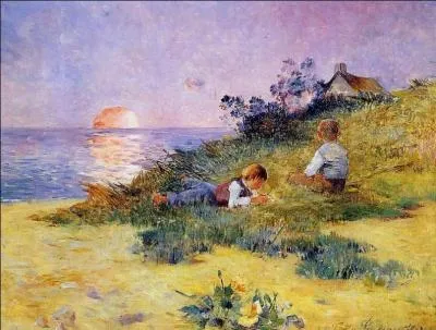 Enfants sur une dune.