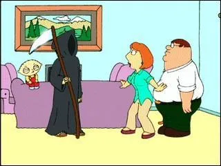 Que cause la venue de la mort chez les Griffins?