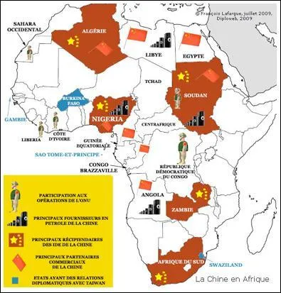 Comment se nomme la politique mise en place par la Chine dans le cadre des cooprations entre ce pays et le continent africain, notamment au Sahara ?