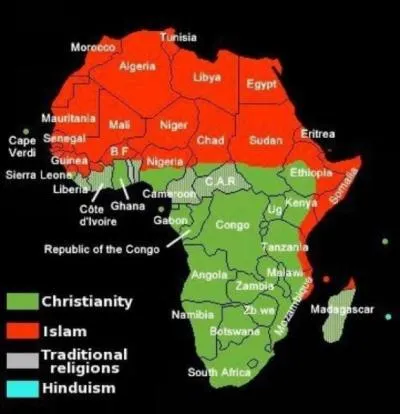 Quelle est la religion la plus pratique en Afrique d'aprs l'estimation de 2002 ?