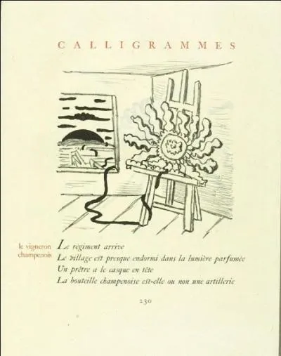 C'est dans le recueil intitulé "Calligrammes : poèmes de la paix et de la guerre (1913-1916)", alors qu'il combattait sur le front, qu'il écrivit "Le vigneron champenois". Il s'agit de :