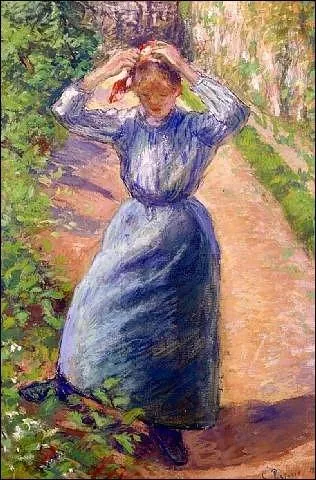 Qui a peint Paysanne rattachant ses cheveux ?