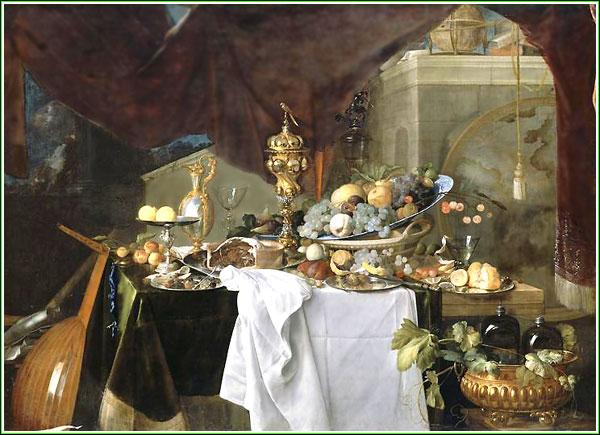  Fruits et riche vaisselle . Ce tableau exécuté en 1640, exposé au Musée du Louvre, est l'oeuvre de :