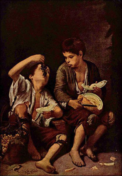  Enfants mangeant du raisin et du melon (1645-46) est l'oeuvre d'un peintre espagnol baroque du 17ème siècle, un des principaux représentants du Siècle d'Or en peinture :