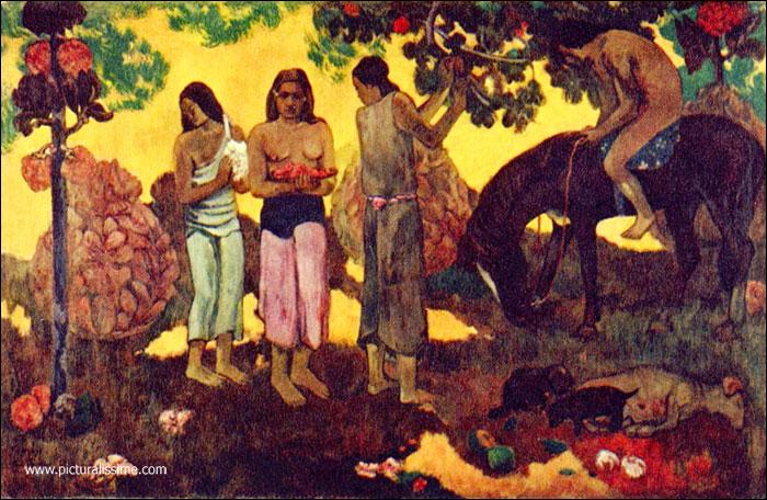 Quel peintre, chef de file de l'Ecole de Pont-Aven, est l'auteur de  La cueillette des fruits  ?