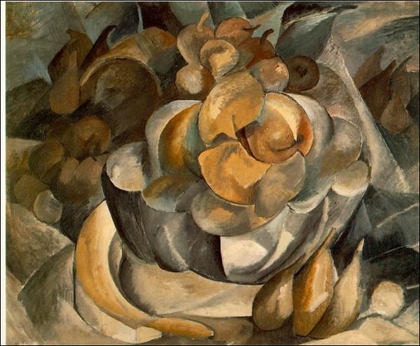 Quel peintre et sculpteur français, fondateur du cubisme avec Picasso, a réalisé  Plat de fruits  ?