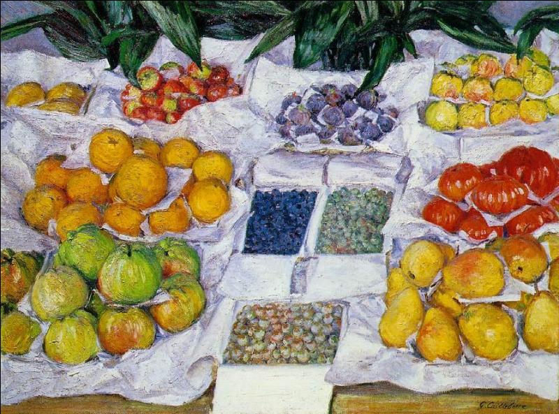 Quel peintre, collectionneur, mécène et organisateur d'expositions impressionnistes, est l'auteur de  Fruits sur un étalage  ?