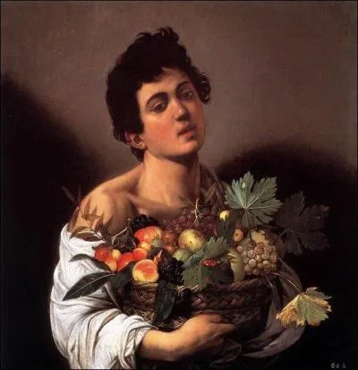 A quel grand peintre baroque italien doit-on cette toile intitule  Garon avec une corbeille de fruits  ?