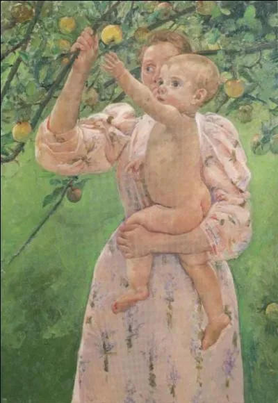 On lui doit des scnes touchantes et familiales, tel ce tableau  Enfant cueillant un fruit , il s'agit de :