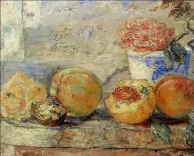 Quel peintre belge ayant adhr aux mouvements avant-gardistes du dbut du 20me sicle, est l'auteur de cette nature morte :  Pches  ?