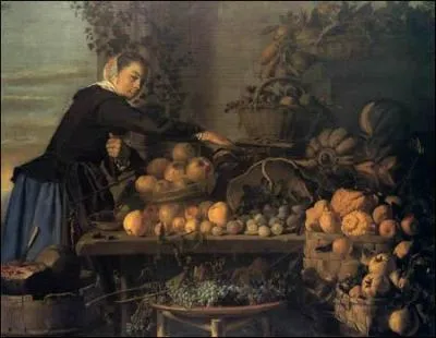  La vendeuse de fruits , peinture ralise en 1630 est l'oeuvre d'un peintre baroque nerlandais :