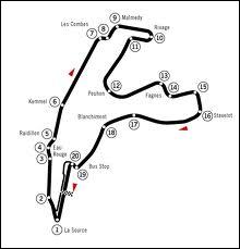 Le circuit de Spa Francorchamps pour le Grand Prix :