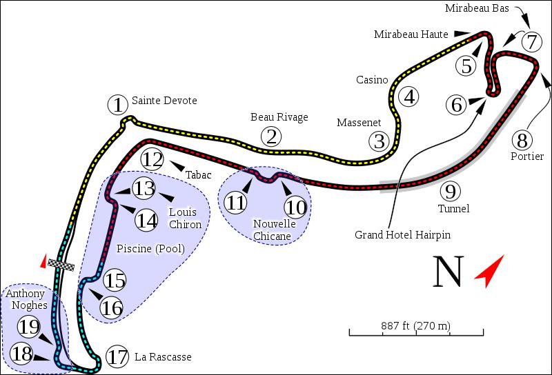 Le circuit de Monte Carlo pour le Grand Prix :