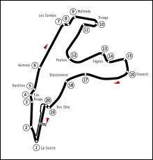 Le circuit de Spa Francorchamps pour le Grand Prix :