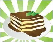 Dessert  base de mascarpone et de biscuit saupoudr de cacao :