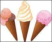 Rafrachissement sucr et aromatis  base de crme ou de fruits :