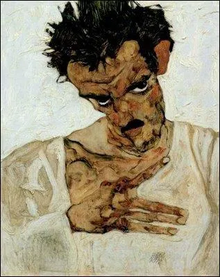  Autoportrait  la tte penche , a t ralis en 1912, lorsqu'il avait 22 ans, par un peintre autrichien, mort trs jeune de la grippe espagnole. Il s'agit de :