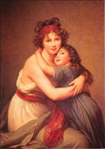 Elle a ralis beaucoup d'autoportraits, peintures ou pastels et s'est reprsente ici avec sa fille en 1789, elle a alors 34 ans :