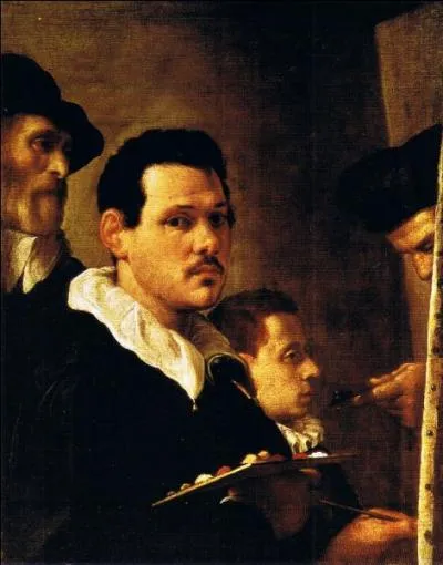 Rival du Caravage, je suis italien comme lui. Ici je me trouve avec mon pre et mon neveu.