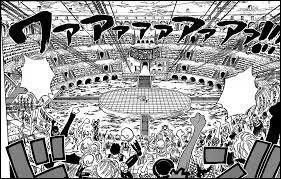 Quel pirate affronte Luffy durant le tournoi du Colise Corrida sous prtexte que Garp a ruin sa carrire ?