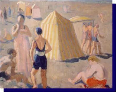 Qui a peint Petite plage au peignoir rose ?