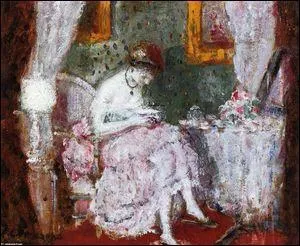 Femme  sa coiffeuse.