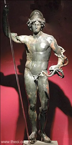 Il est le dieu de la guerre et de la destruction. Il est nomm Mars chez les romains. Il a pour sur Eris et va au combat  ses cts.