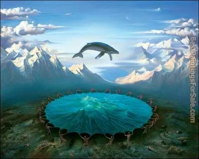 Cet amusant tableau, galement de Vladimir Kush, qui fait s'lever un dauphin dans les airs, semble vraiment tre extrait du film... ?