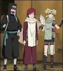Quel est le nom donné à l'équipe Gaara, Temari et Kankuro ?