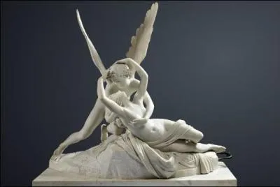 Quelle figure romaine est avec l'Amour dans cette sculpture d'Antonio Canova ?