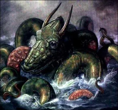 Une gigantesque créature marine dont la tête est affublée de cornes. C'est :