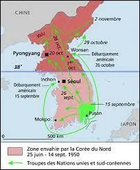 Devant la contre-offensive de l'ONU en septembre 1950, les Nord-Corens reculent et les troupes de l'ONU s'emparent d'une grande partie du territoire de la Core du Nord et atteignent par endroits la frontire chinoise. Que se passe-t-il alors ?