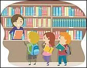 Elles   la bibliothque.