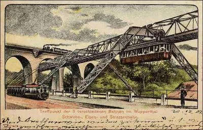 Le 1er mars se droule l'inauguration du premier train suspendu d'Europe. Conu par l'ingnieur Eugen Langen, il ne ncessite qu'un seul rail et reliera deux villes distantes de 13 kilomtres dans la rgion de la Ruhr, en :