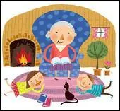 Vous racontez une histoire aux enfants .