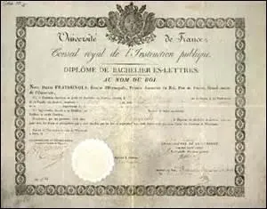 En quelle anne ai-je obtenu mon baccalaurat s lettres ?