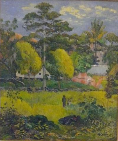 Ce tableau, intitulé  Paysage , peint en 1901, représente les îles Marquises où le peintre débarque pour s'y installer à la même époque. Qui est ce peintre ?