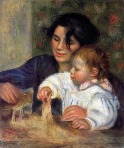 Qui a représenté son fils jouant avec sa nounou, également modèle du peintre, dans ce tableau intitulé  Gabrielle et Jean  ?