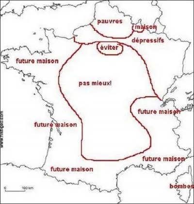Selon cette carte, o se trouve Rouen ?