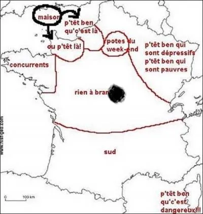 Selon cette carte, o se trouve Bordeaux ?
