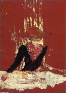 Femme avec une tasse de caf.