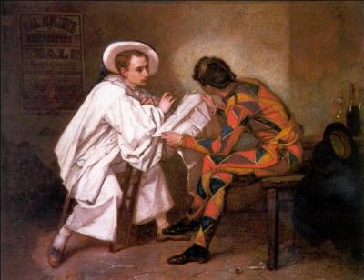 Quel peintre d'histoire français du 19e siècle né à Senlis a representé  Pierrot le politicien 