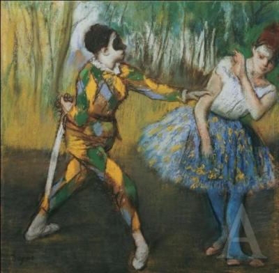 Quel peintre impressionniste, dont un des thèmes favoris est la danse, a peint ce tableau  Arlequin et Colombine  ?