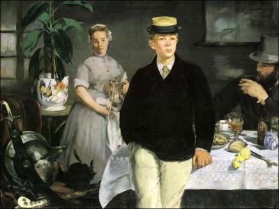 Quel peintre impressionniste a réalisé "Le déjeuner à l'atelier" en 1868 ?