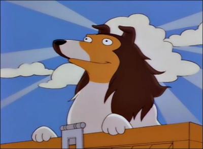 Bart fait cadeau de ce chien  la police de Springfield  la fin d'un pisode. Comment s'appelle cet animal ?