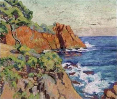  Rochers au bord de la mer  Agay  est l'oeuvre de ce peintre impressionniste se rendant souvent sur la Cte d'Azur...